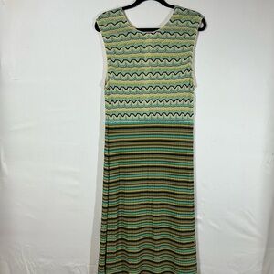 Aldo Martins Striped Green and Yellow Maxi Dress